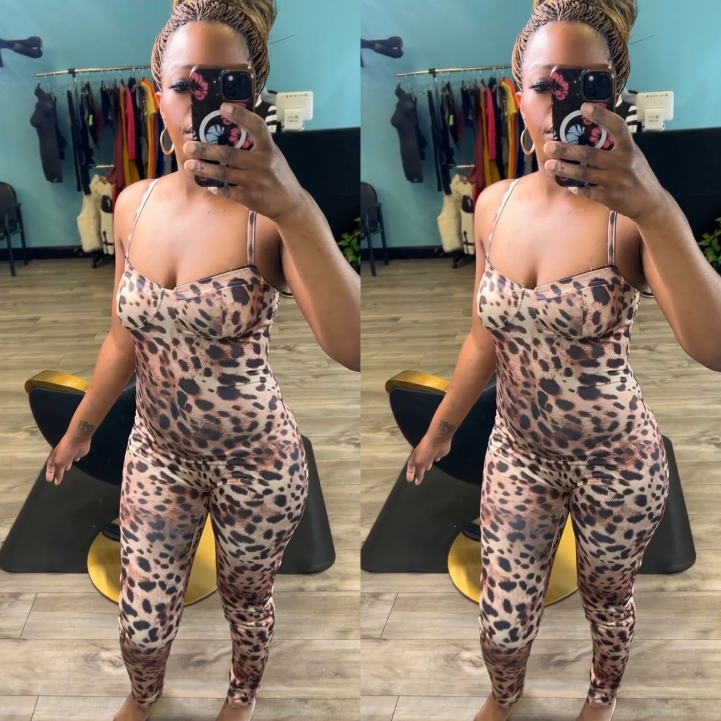 🐆 Wild Energy Leopard Halter Jumpsuit