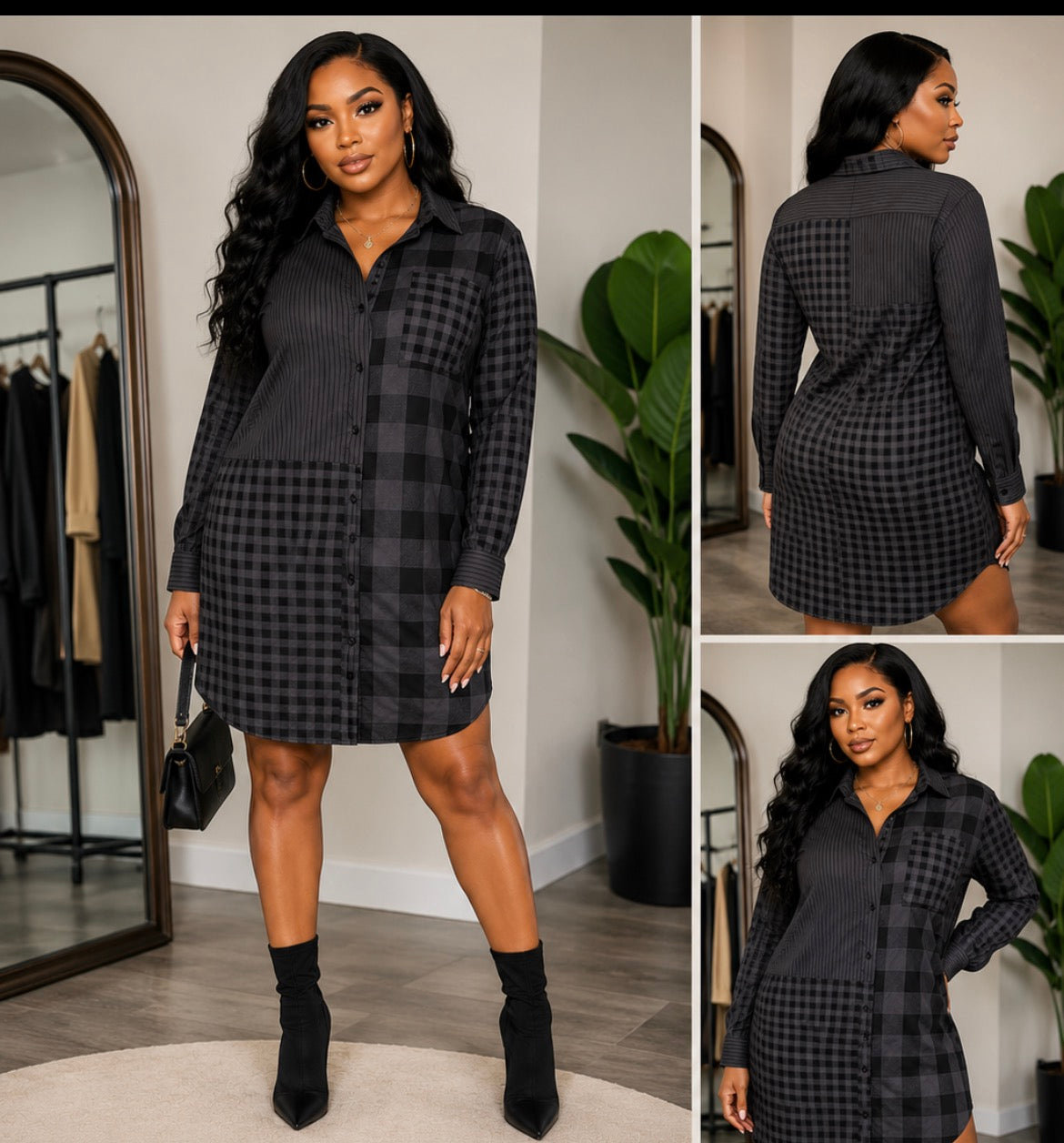 Mixed Signals Shirt Dress