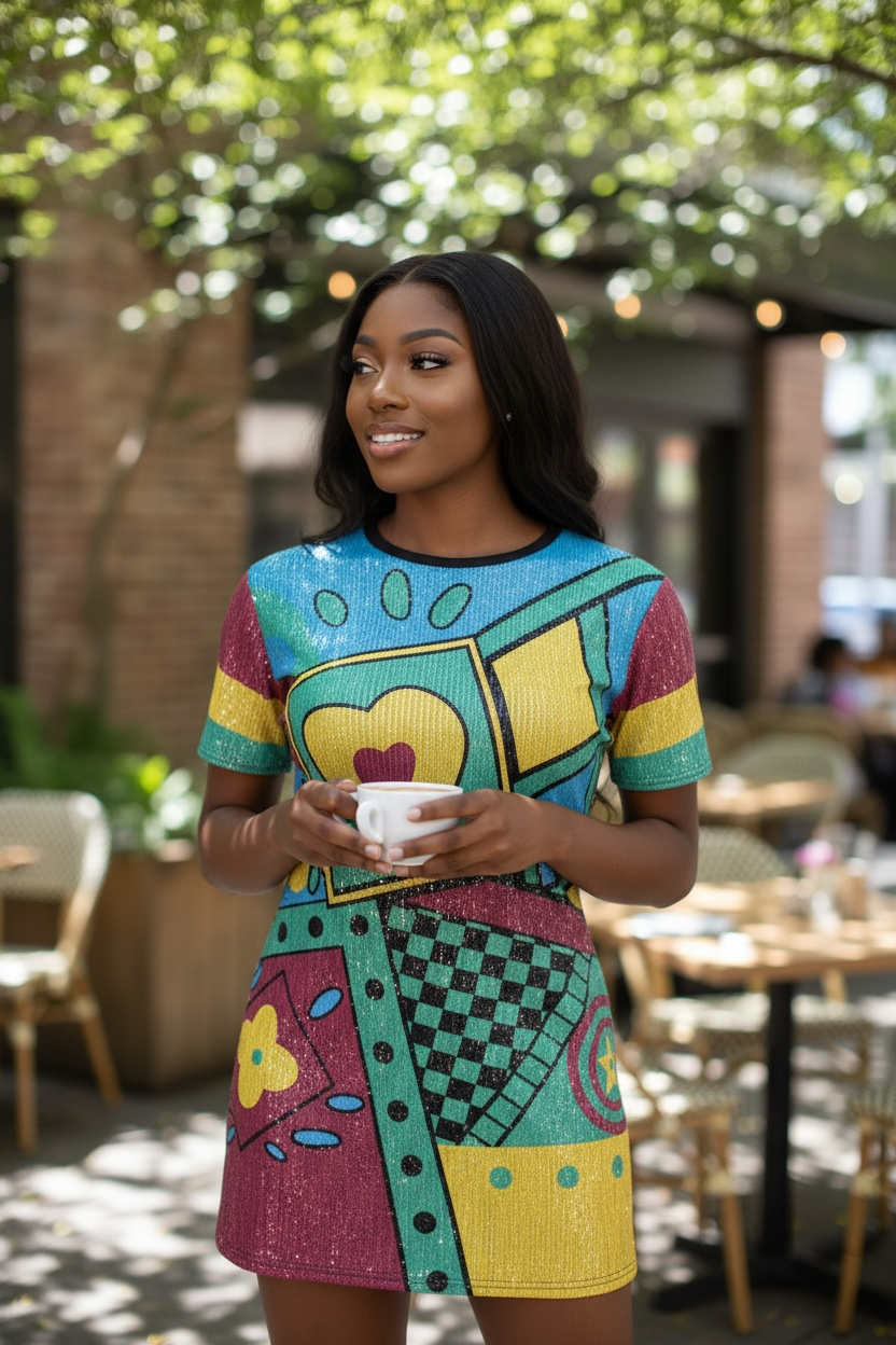 Color Pop Patchwork Mini Dress