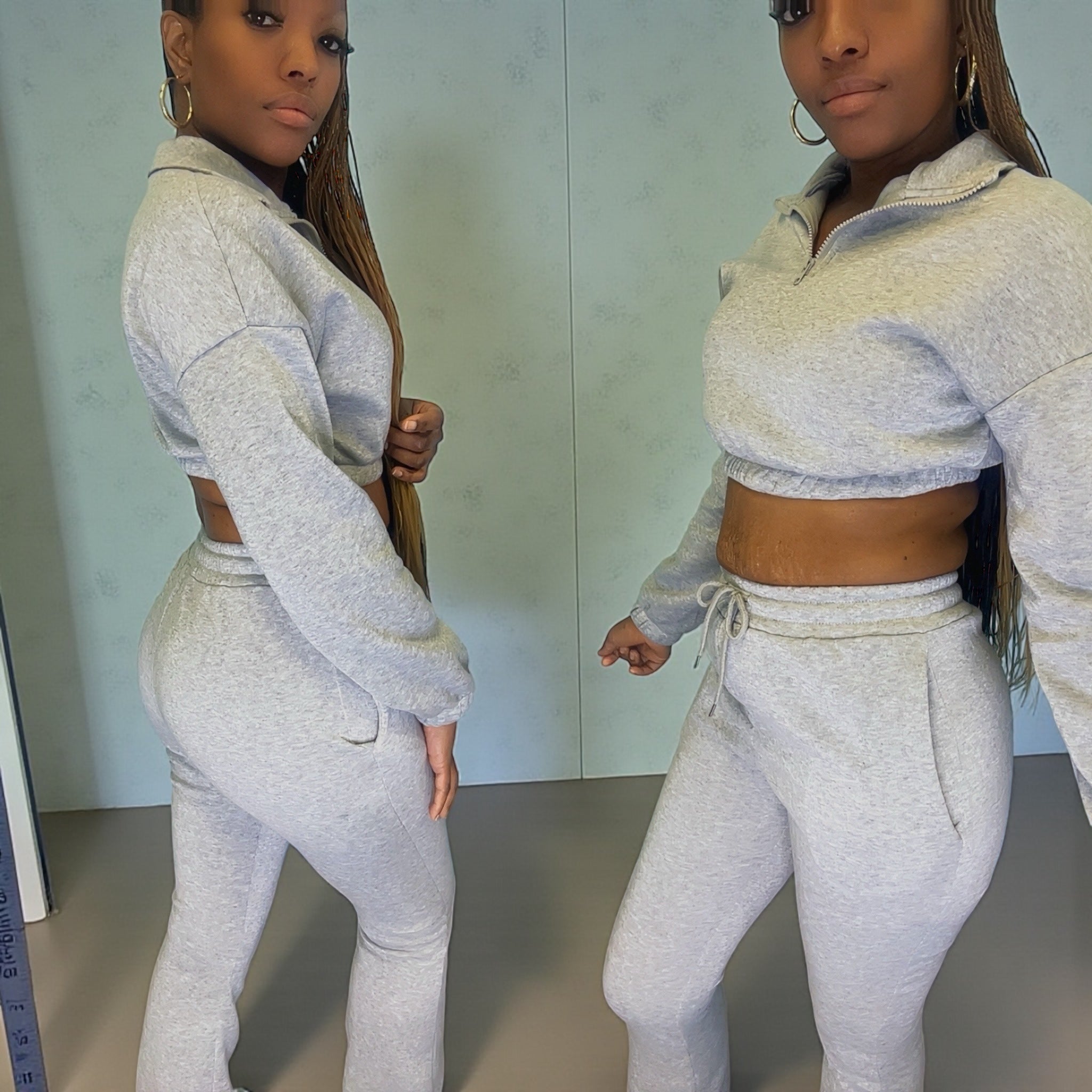 ✨ Luxe Cozy Crop Lounge Set