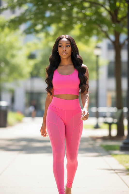 Pink Mesh Leggings