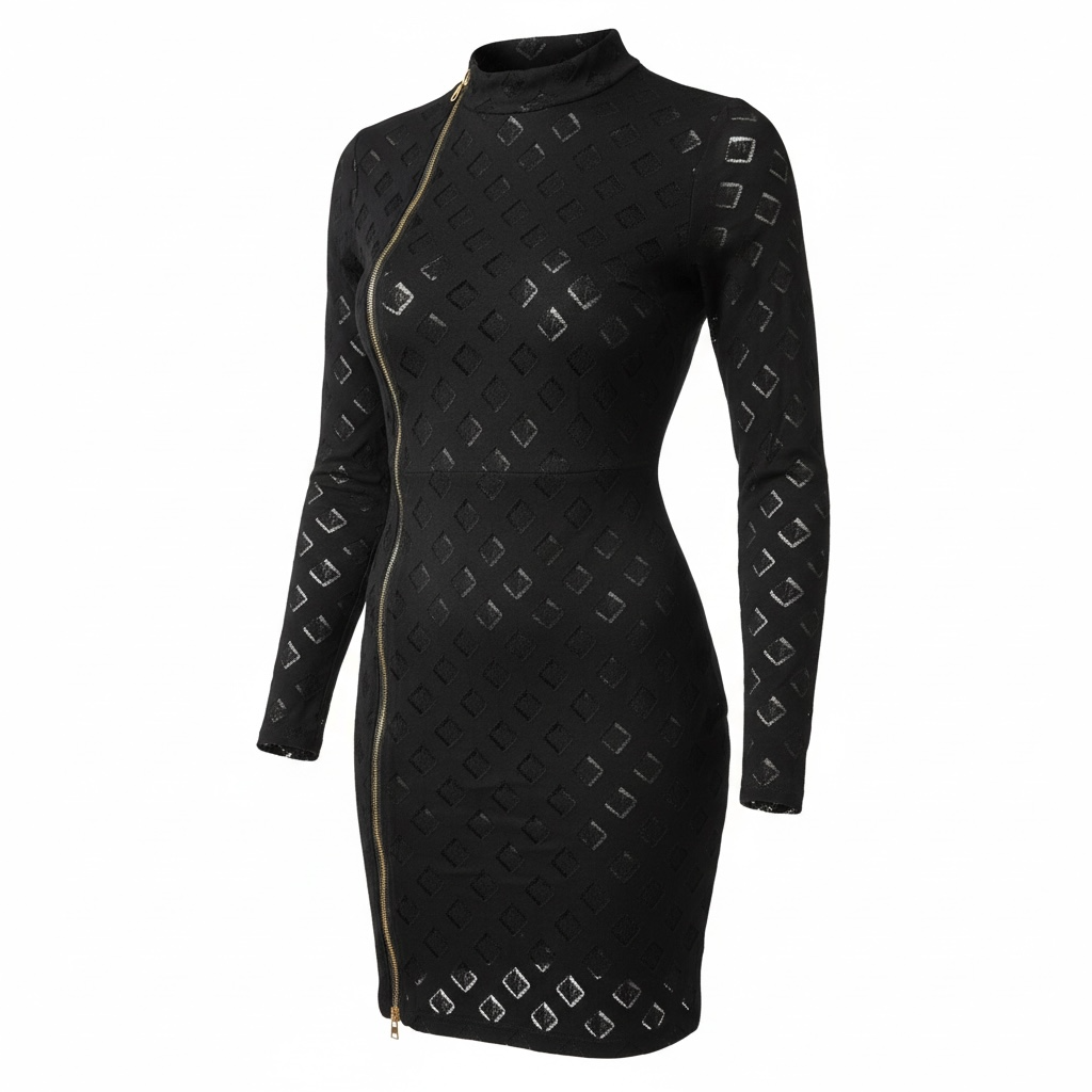 Black zip See through