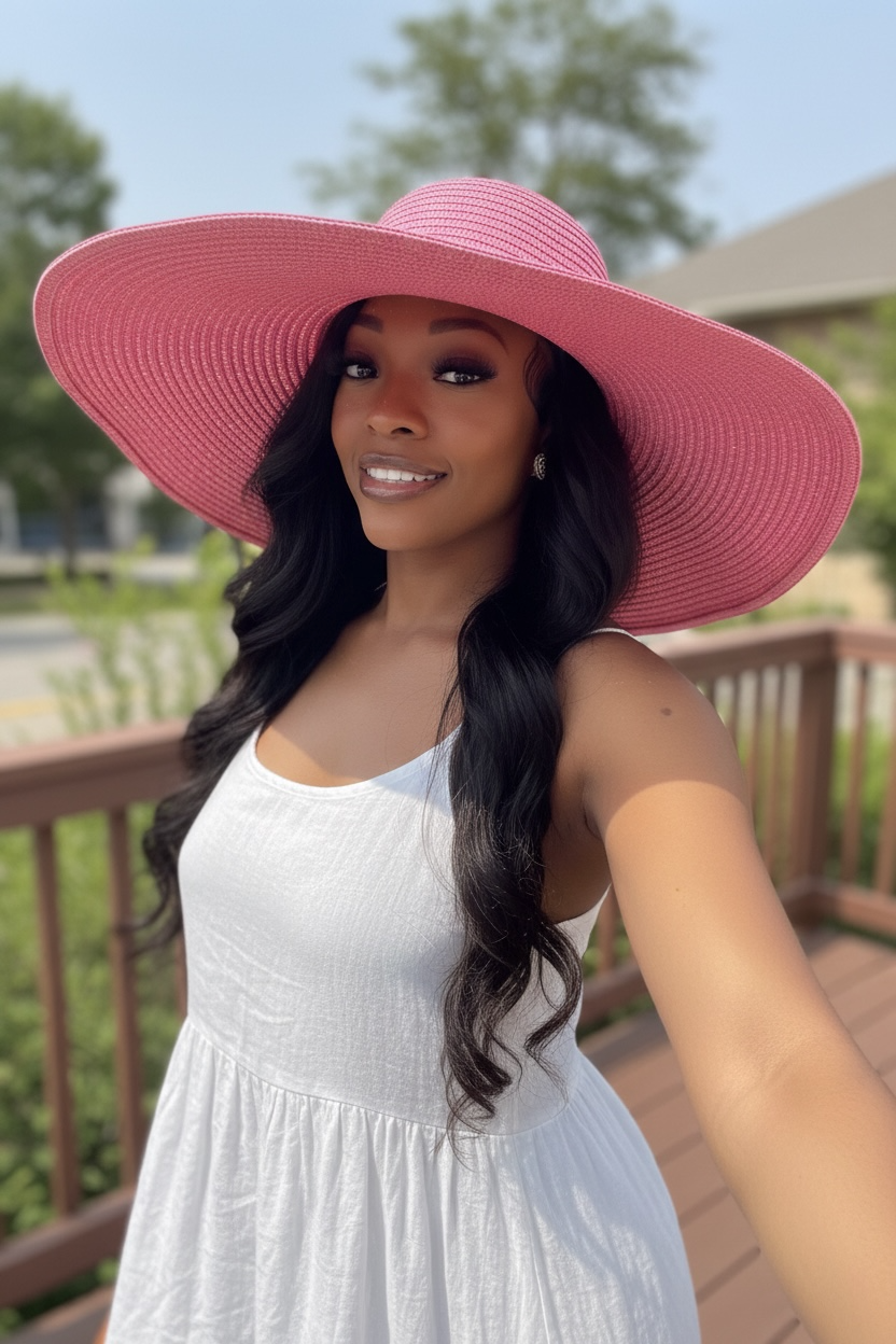 Emerald Breeze Wide Brim Hat