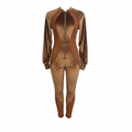 🤎 Mocha Sculpt Zip-Up Jumpsuit