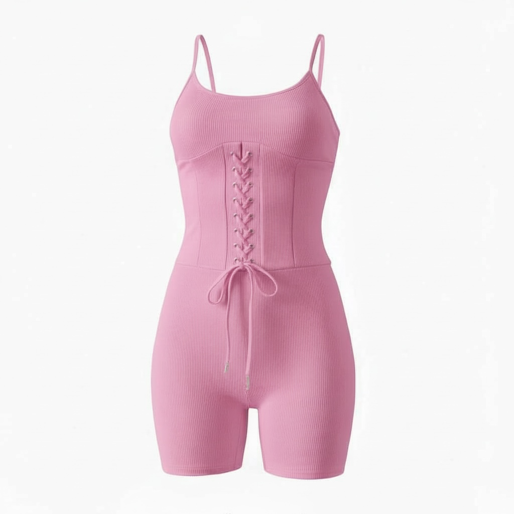 Pretty Pressure Lace-Up Romper