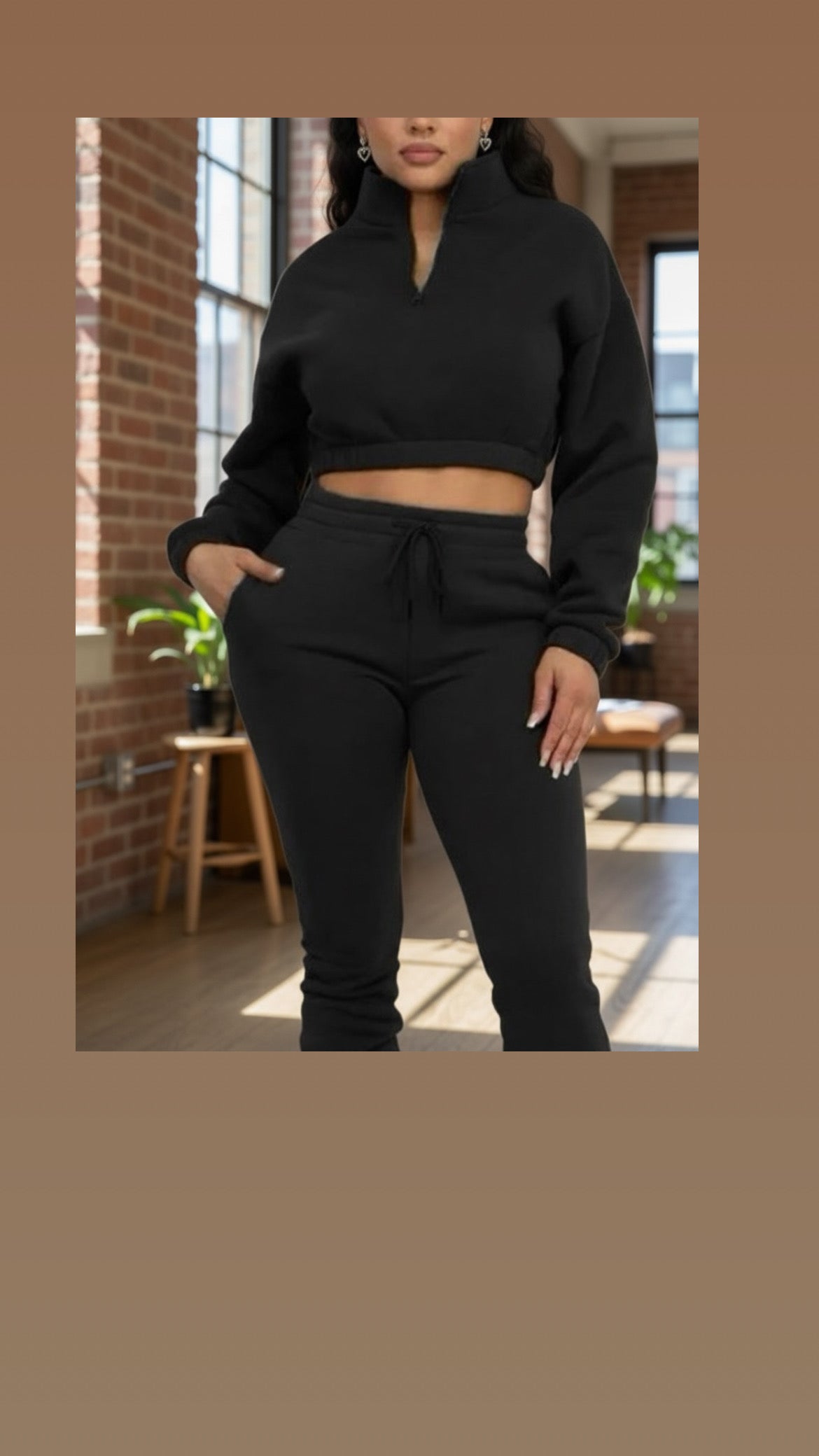 ✨ Luxe Cozy Crop Lounge Set