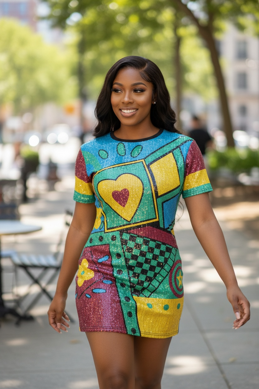 Color Pop Patchwork Mini Dress