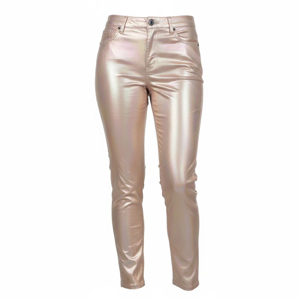Rose Gold Luxe Coated Skinny Pants