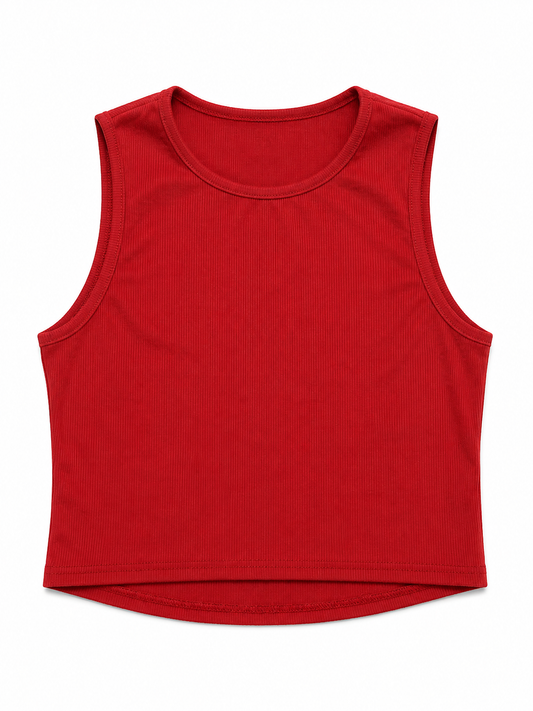 Rich Girl Ribbed Crop Tank – Burgundy