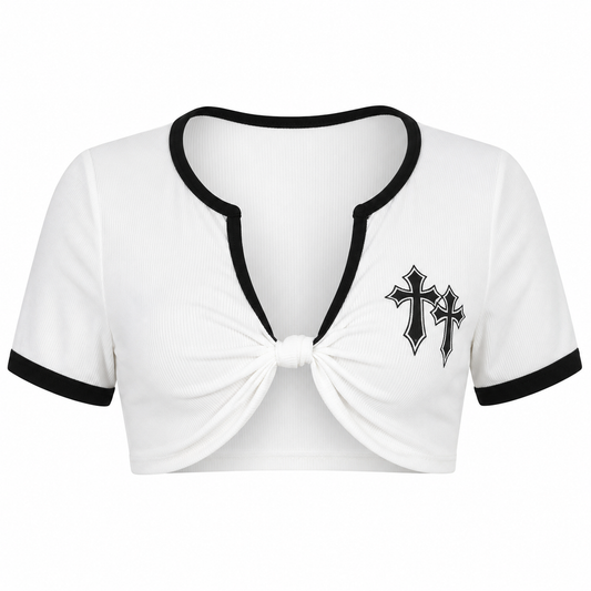 Divine Edge Cross-Tie Crop Top