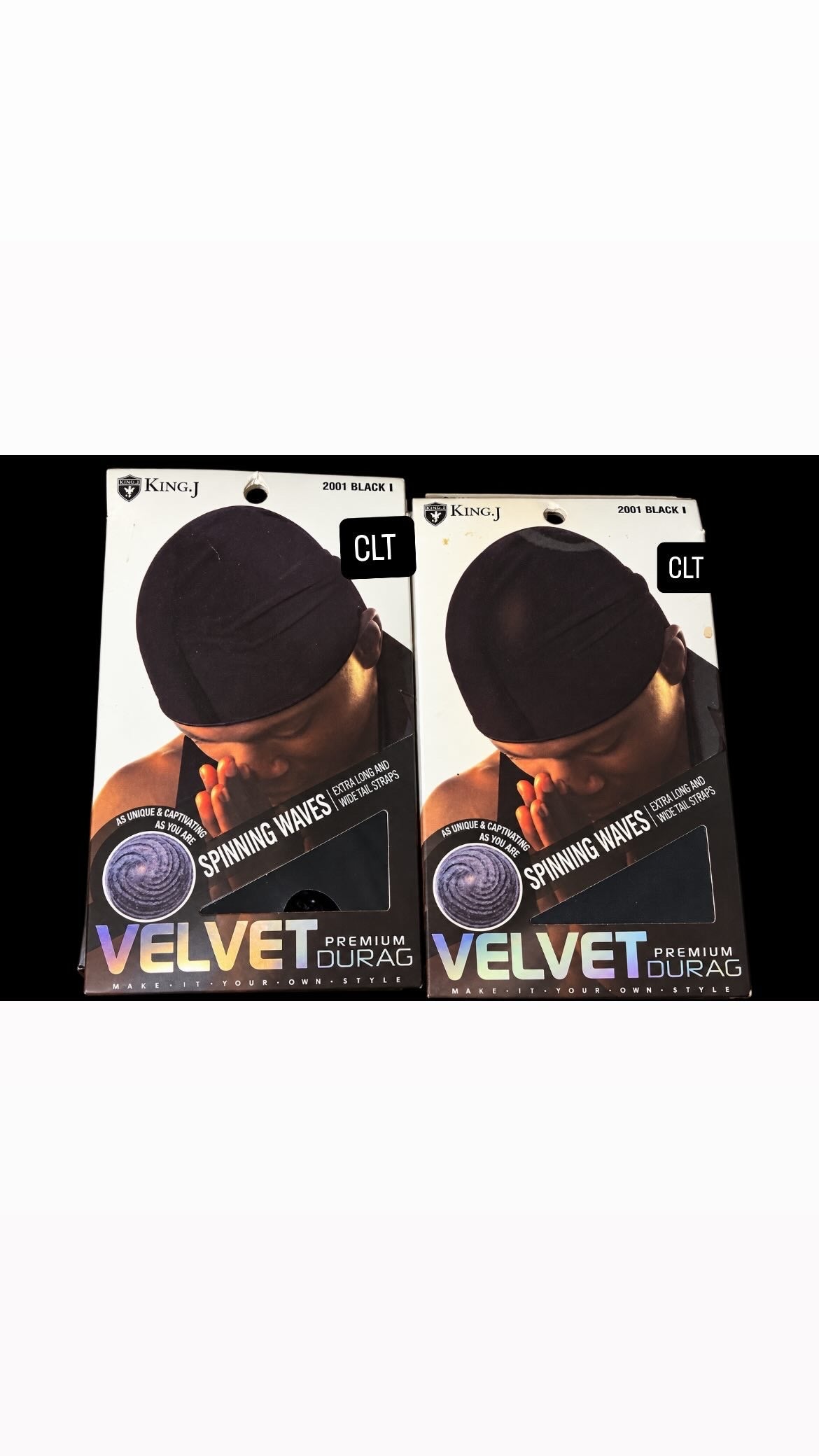 King.J Premium Velvet Durag Black
